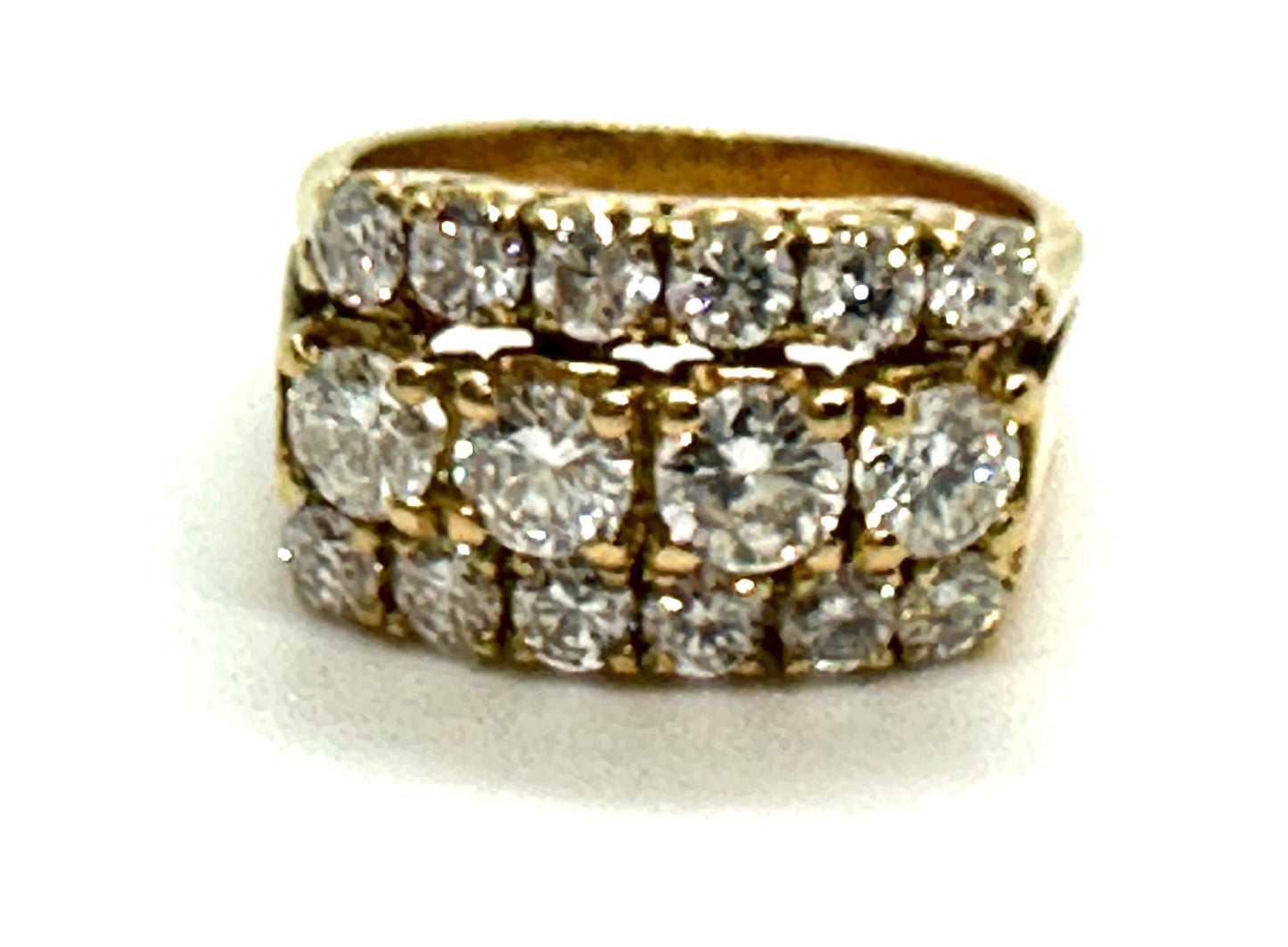 Yellow gold diamonds band ring