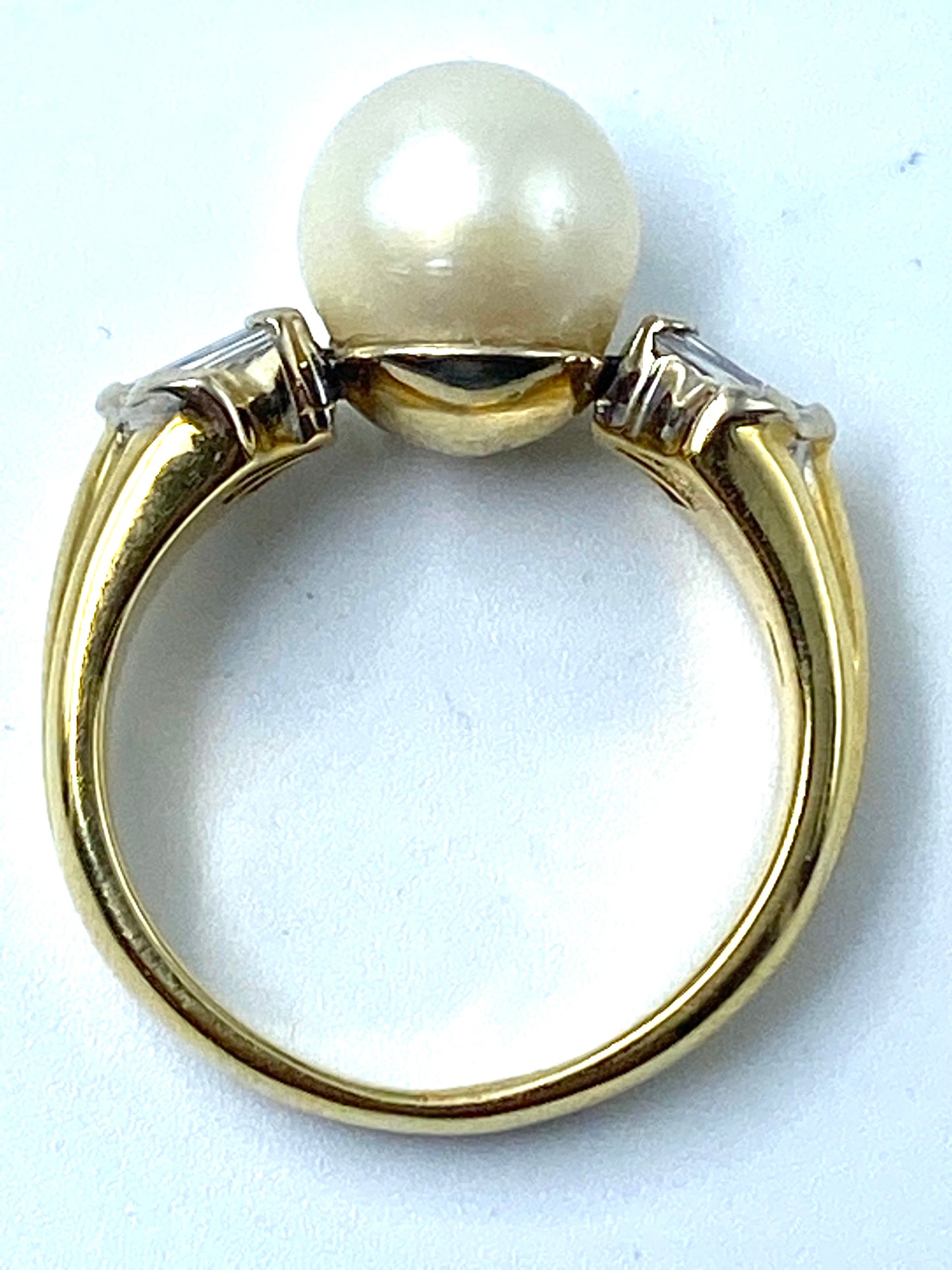 Pearl and diamonds "day ring".