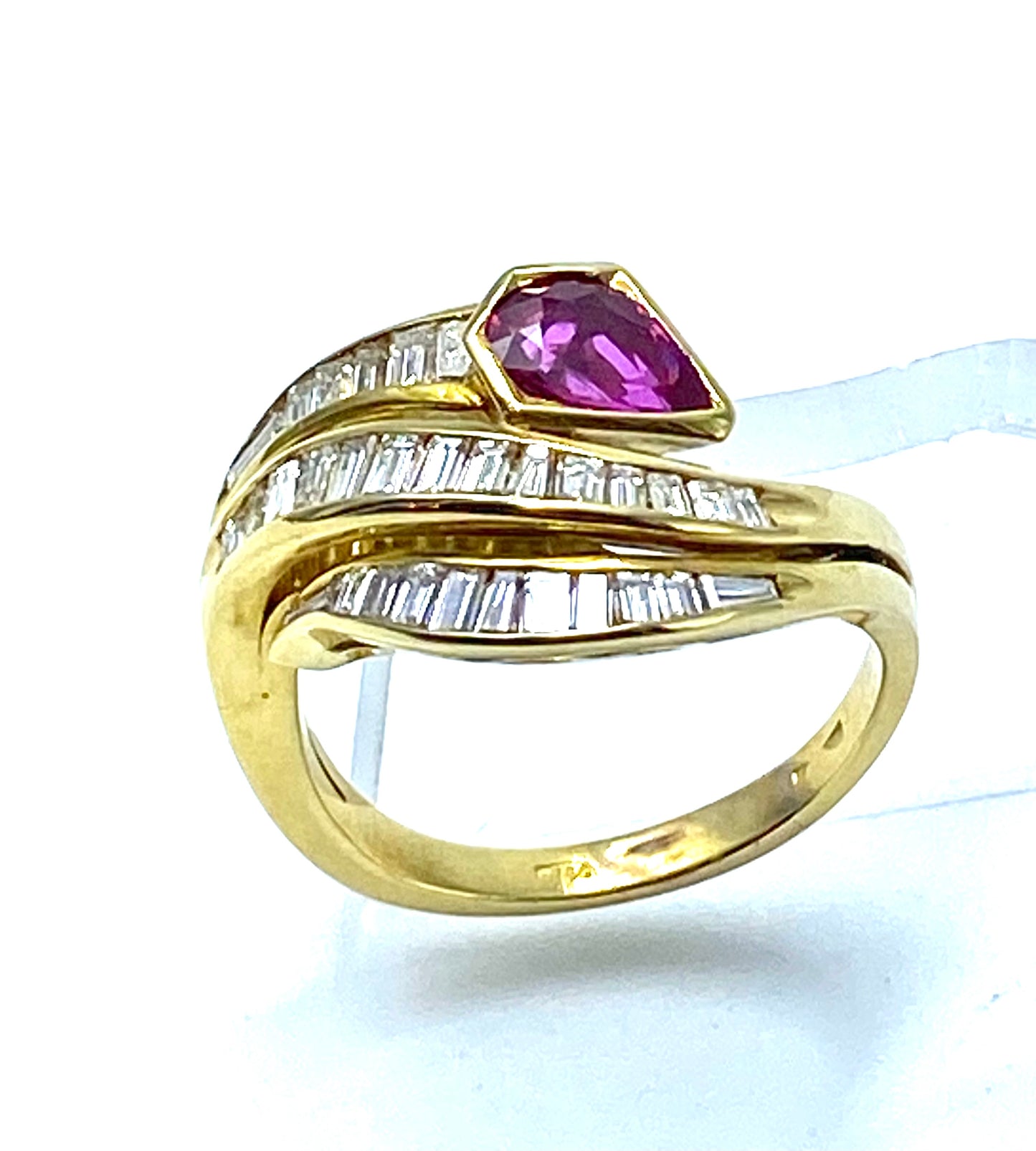 Ruby and diamond snake ring