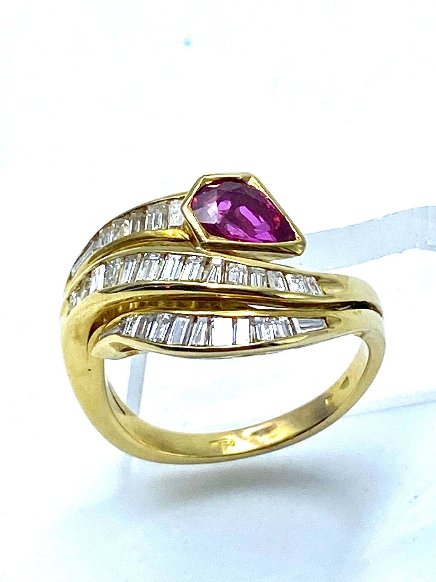 Ruby and diamonds snake ring