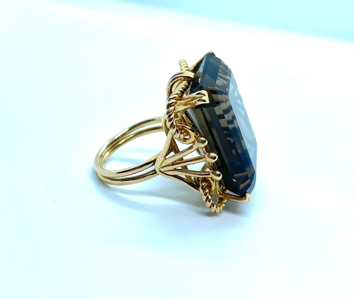 Huge morion quartz ring, about 1940