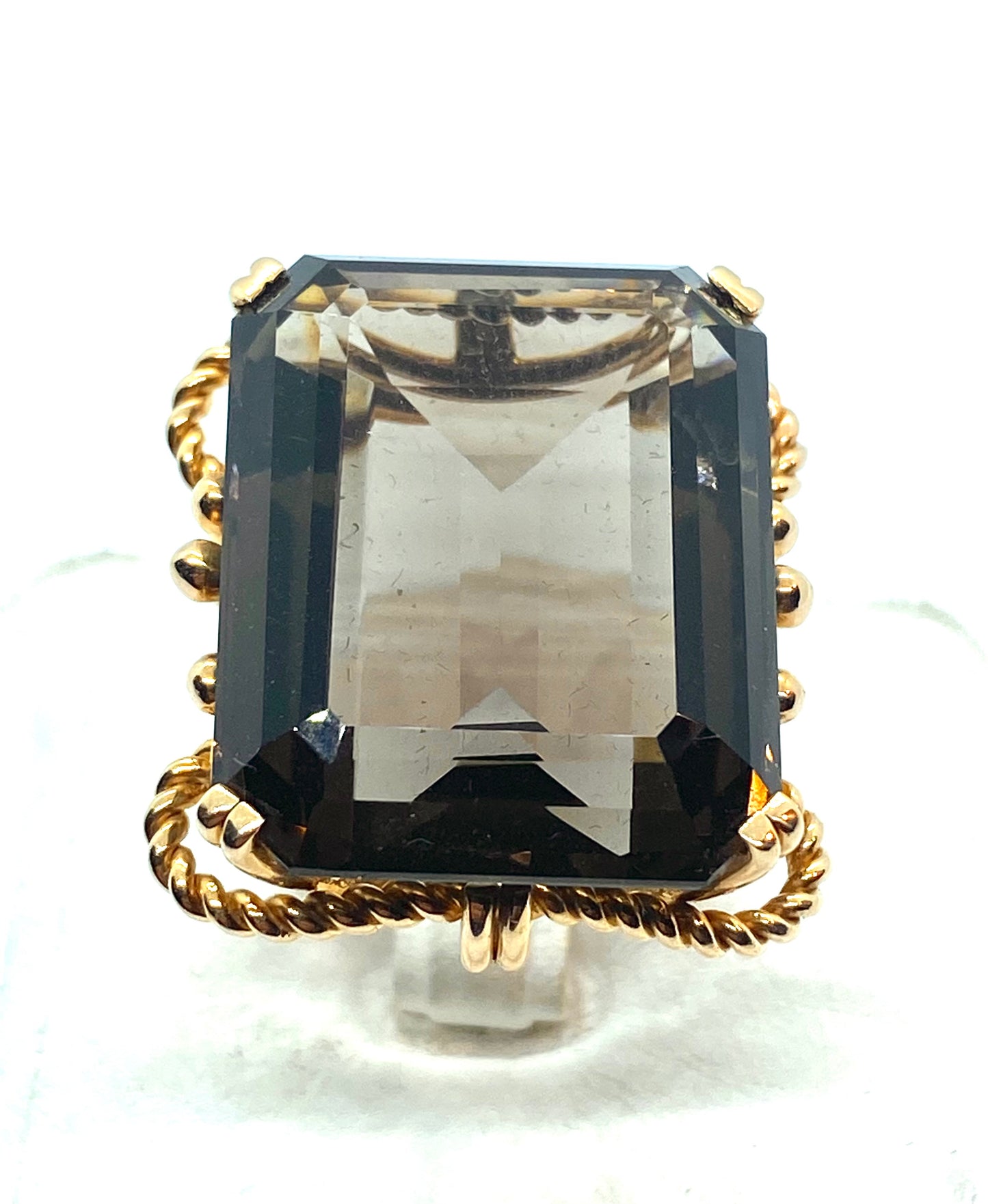 Huge morion quartz ring, circa 1940