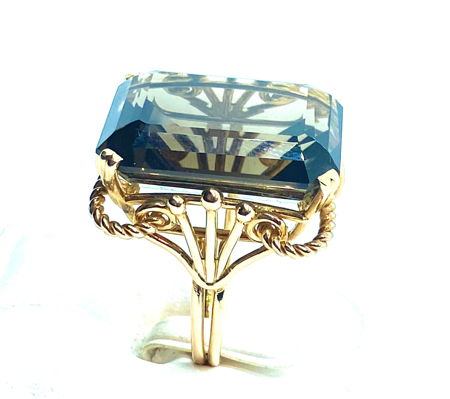 Huge morion quartz ring, circa 1940