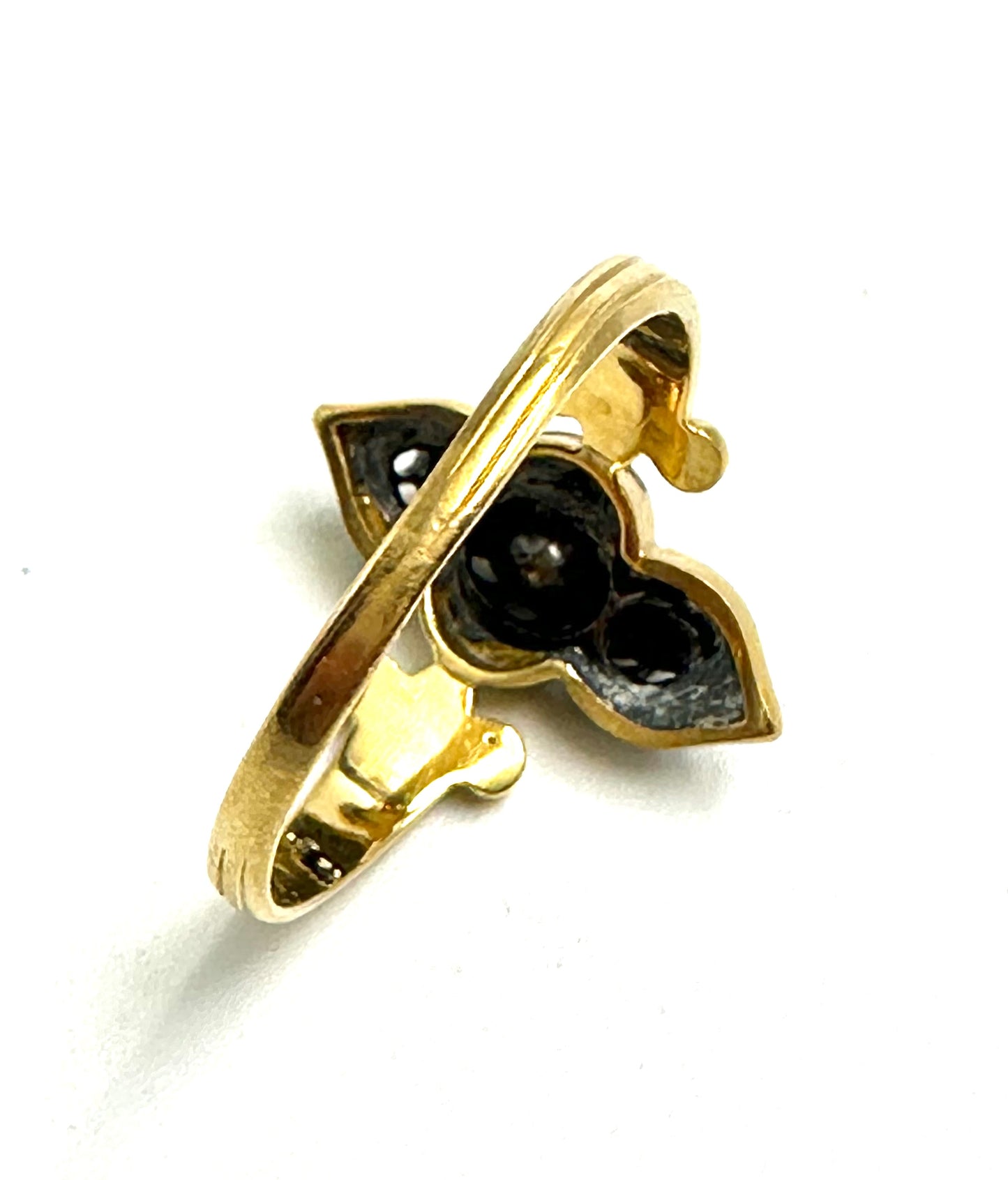 Victorian diamonds and black enamel ring