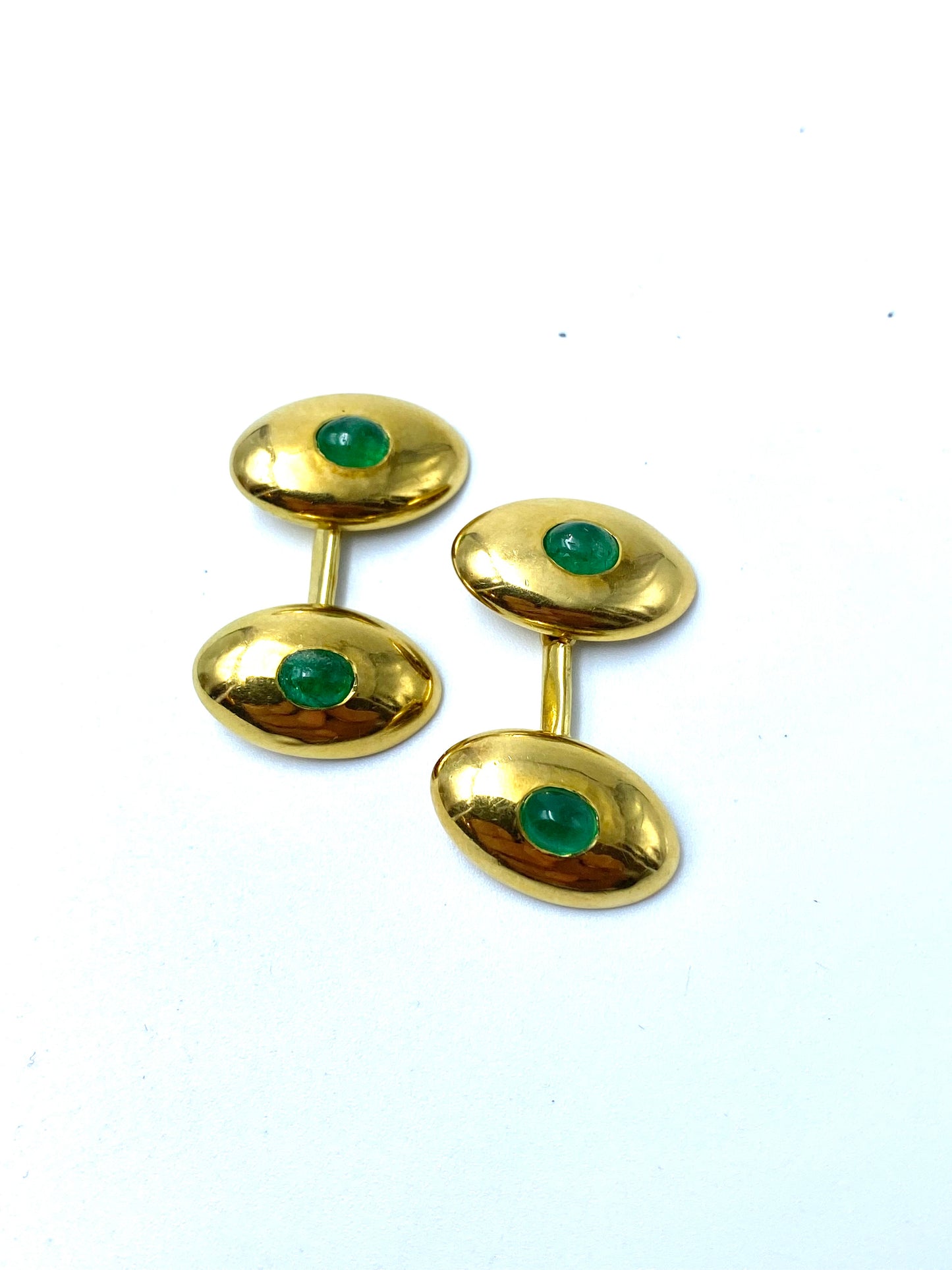 Cabochon emerald cufflinks