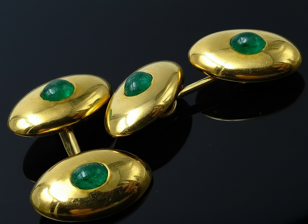 Gemelli con Smeraldi Cabochon