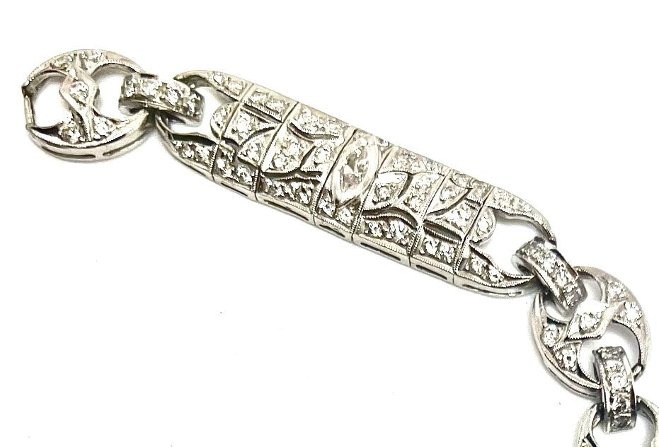 Stunning italian art deco diamonds bracelet