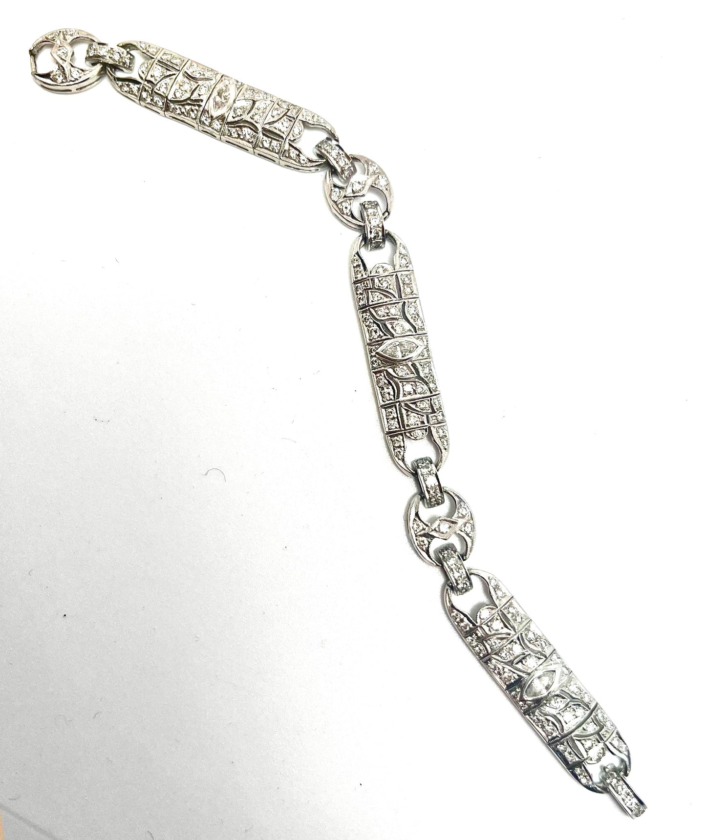 Stunning italian art deco diamonds bracelet