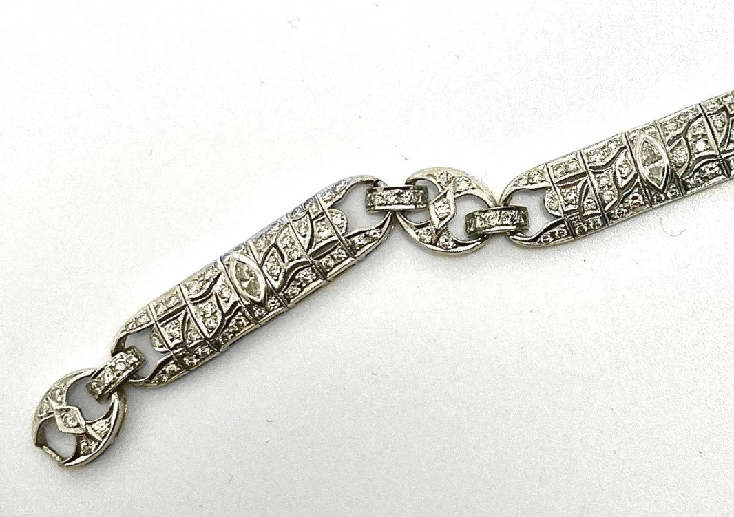 Stunning italian art deco diamonds bracelet