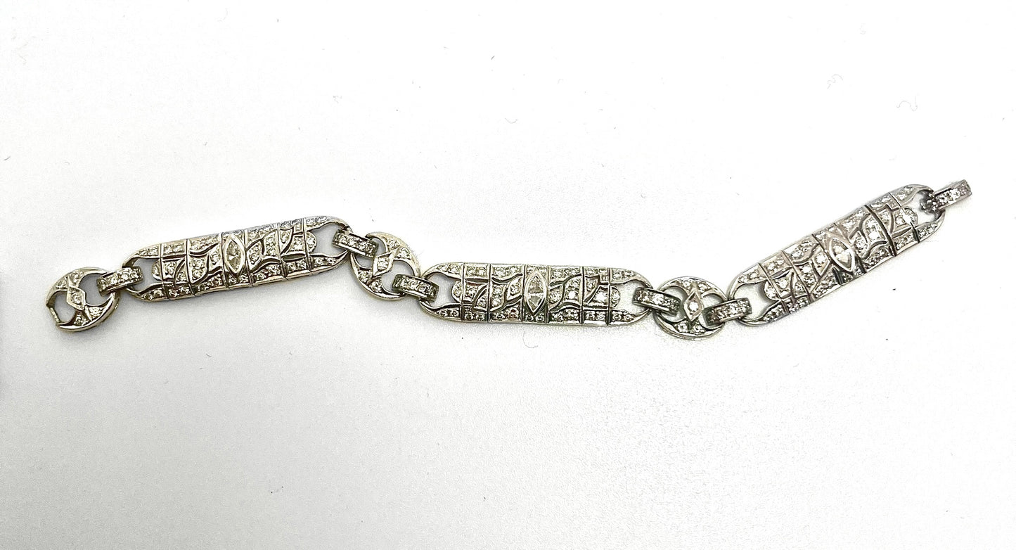 Stunning italian art deco diamonds bracelet