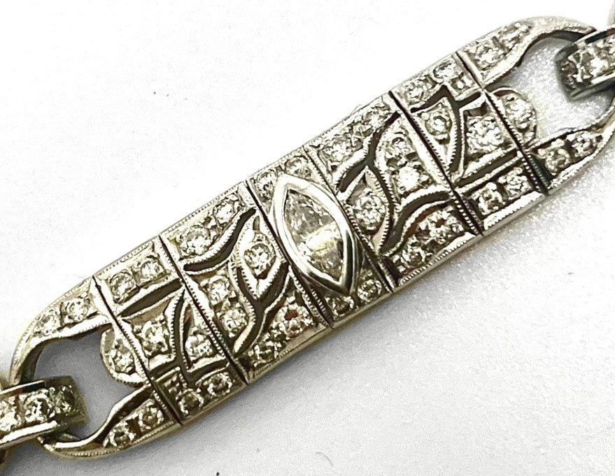 Stunning italian art deco diamonds bracelet