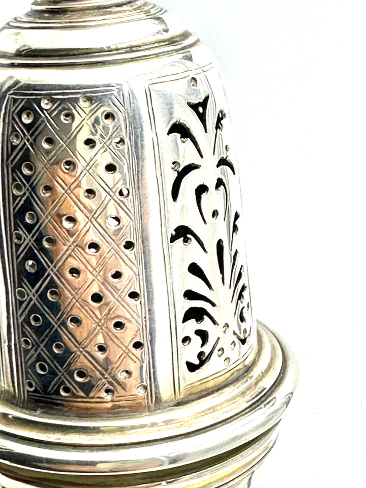 Refined English sugar sifter, by Daniel & John Wellby