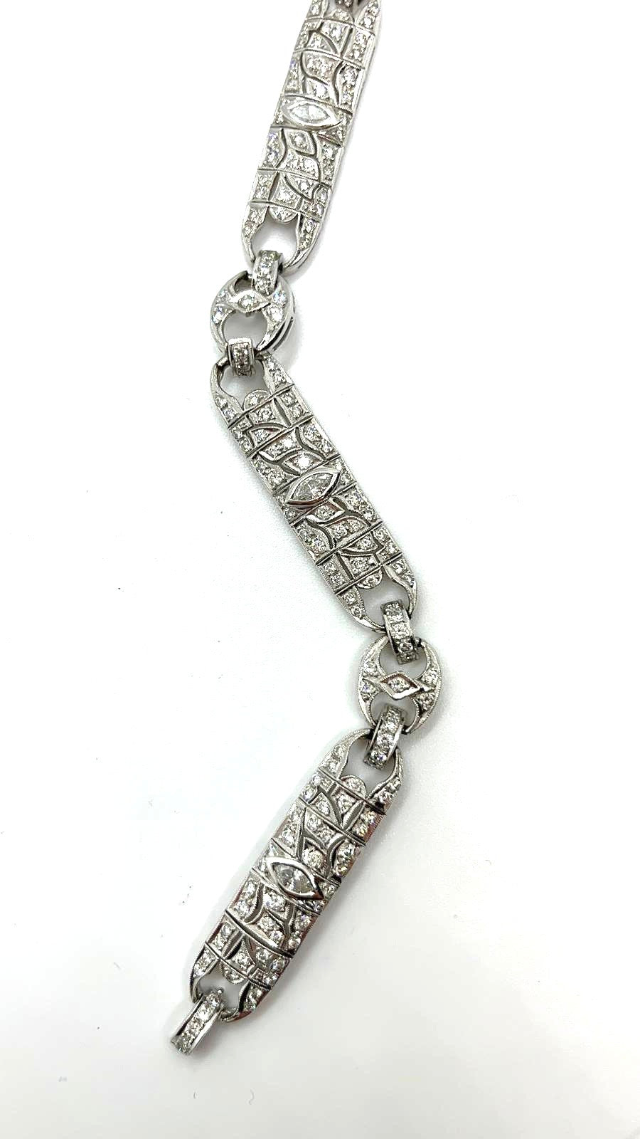 Stunning italian art deco diamonds bracelet