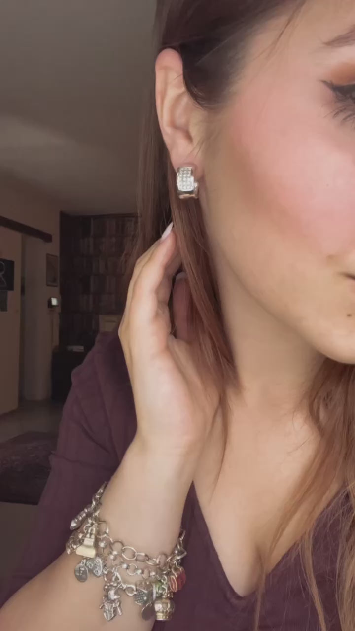 Orecchini in oro bianco con diamanti, anni '90