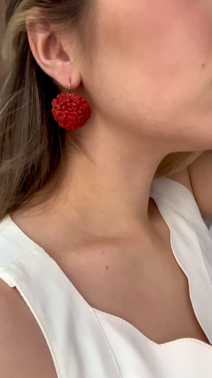Ancient Sicilian coral earrings