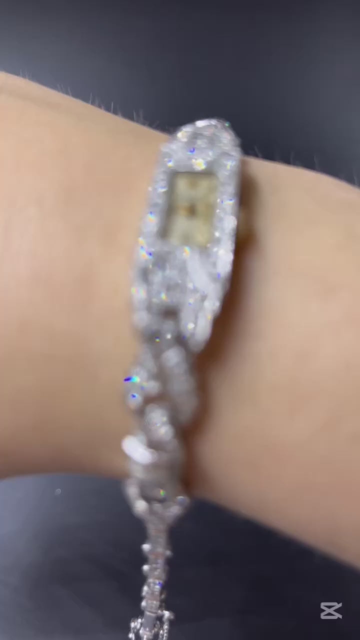 Orologio da polso Astin,  Art Deco, oro bianco e diamanti