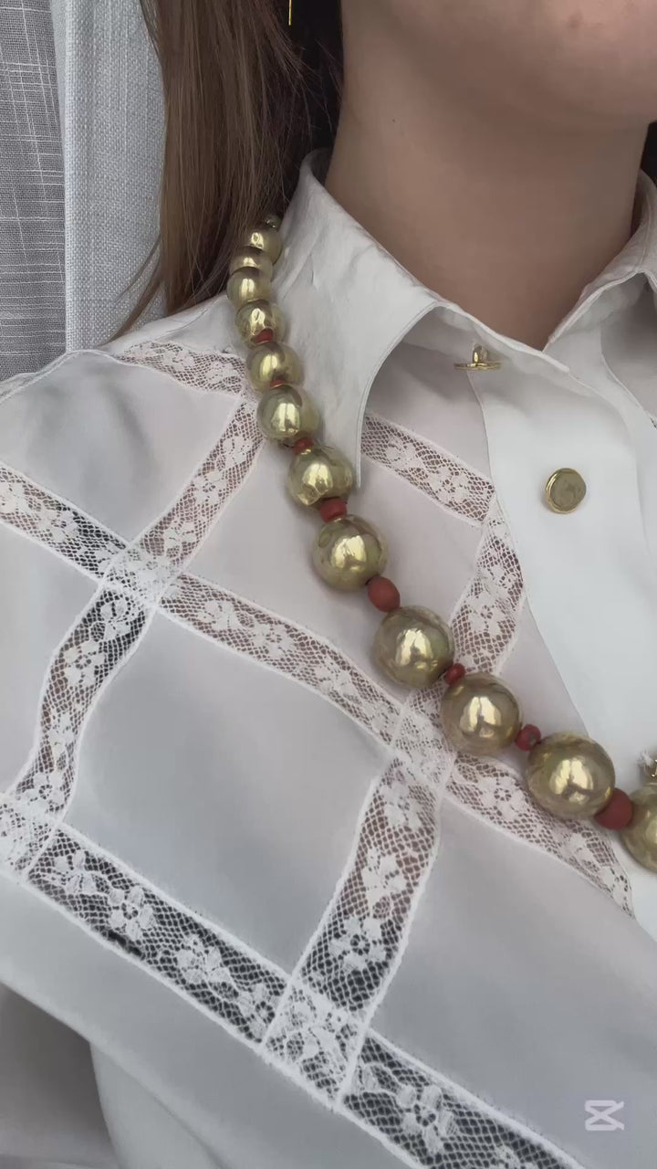 Rarissima collana di "vaghi" veneziani in oro, XVIIIth secolo