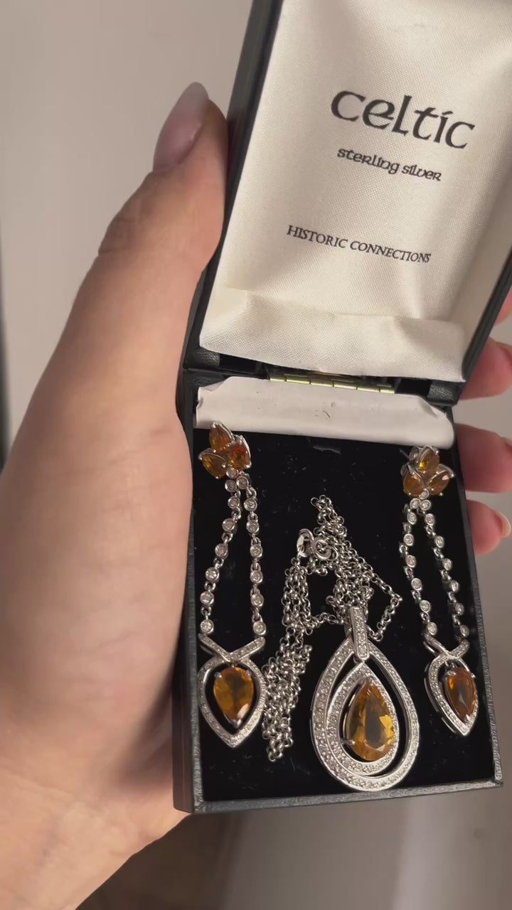 Set Collier e Orecchini con Topazi e Diamanti