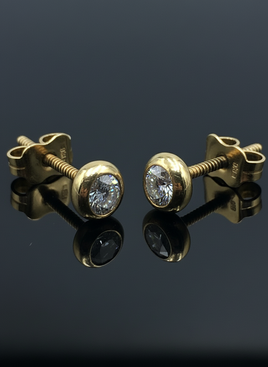 Yellow gold diamond earrings