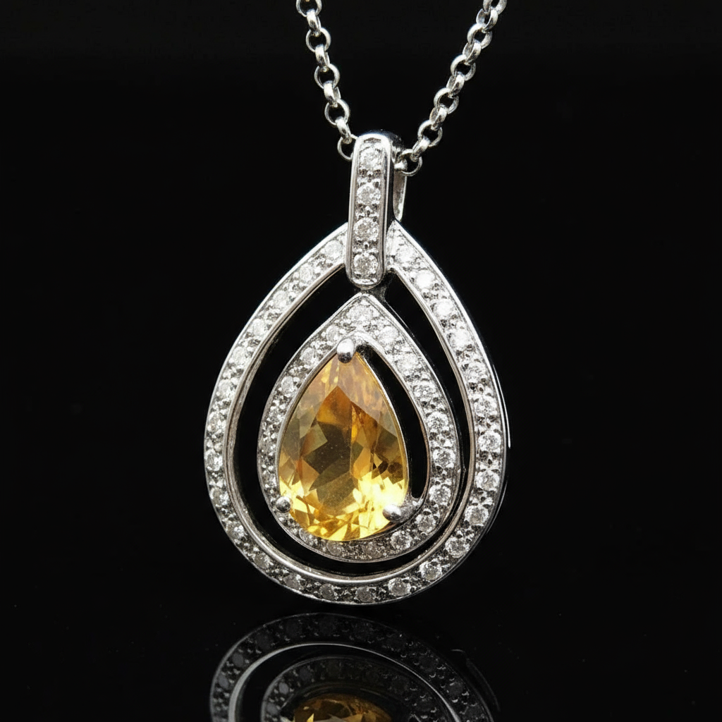 Set Collier e Orecchini con Topazi e Diamanti